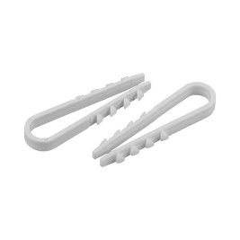 Дюбель-хомут 5-10 мм, белый, 100 штук