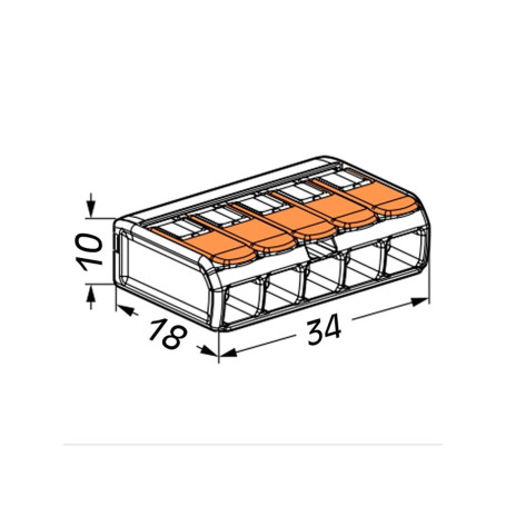 Клемма компактная с лапками пятерная WAGO 221-415 - Артикул 221-415