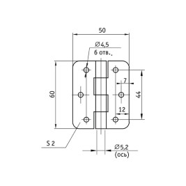 Петля накладная ПН5-60, цинк, 2 шт.
