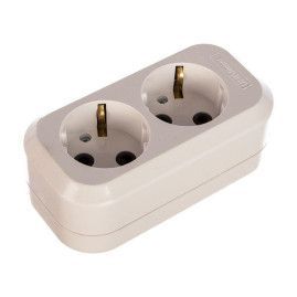 Колодка розеточная электрическая 2-х местная с/з UNIVersal