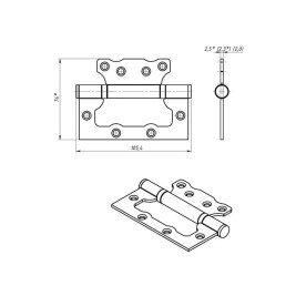 Петля накладная ПНУ-100, цинк, 2 шт.