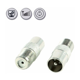 Переходник гнездо F - штекер TV (папа) (4 шт)