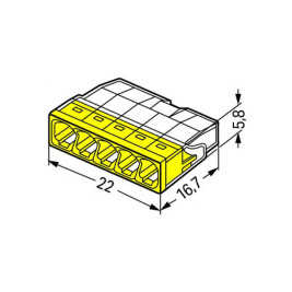 Колодка клеммная WAGO 5-ти проводная 24A с пастой 2273-245 10 шт.