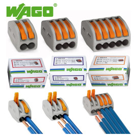 Соединительная клемма с рычажком WAGO 222-413 3-х проводная, 400В, 32А, 10 шт.