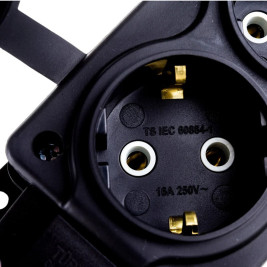 Колодка розеточная электрическая 3-х местная герметичная IP44 NE-AD