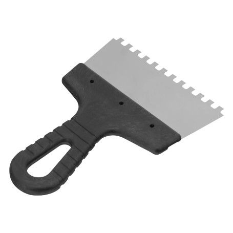 Шпатель из нержавеющей стали, 150 мм, зуб 6 х 6 мм, пластмассовая ручка - Артикул 8545911