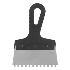 Шпатель из нержавеющей стали, 150 мм, зуб 6 х 6 мм, пластмассовая ручка