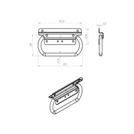 Ручка откидная для погреба, цинк