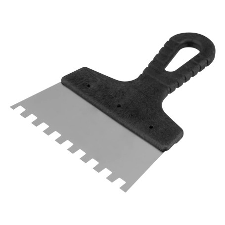 Шпатель из нержавеющей стали, 150 мм, зуб 8 х 8 мм, пластмассовая ручка - Артикул 8547111