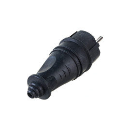 Вилка с/з прямая герметичная каучук IP44