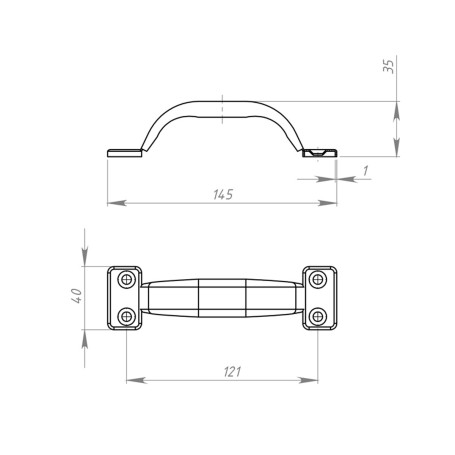Ручка-скоба РС-90 цельнотянутая, цинк, Россия - Артикул 9159311