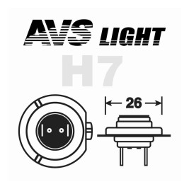 Лампа автомобильная галогеновая H7, 12V, 55Вт, 5000К, Pх26d, ATLAS AVS - 2 шт
