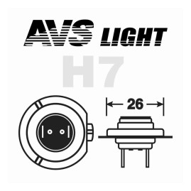 Лампа автомобильная галогеновая H7, 12V, 55Вт, 5000К, Pх26d, ATLAS AVS - 2 шт